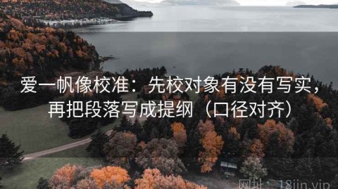 爱一帆像校准：先校对象有没有写实，再把段落写成提纲（口径对齐）