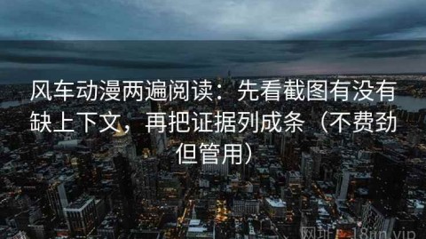 风车动漫两遍阅读：先看截图有没有缺上下文，再把证据列成条（不费劲但管用）