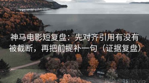 神马电影短复盘：先对齐引用有没有被截断，再把前提补一句（证据复盘）