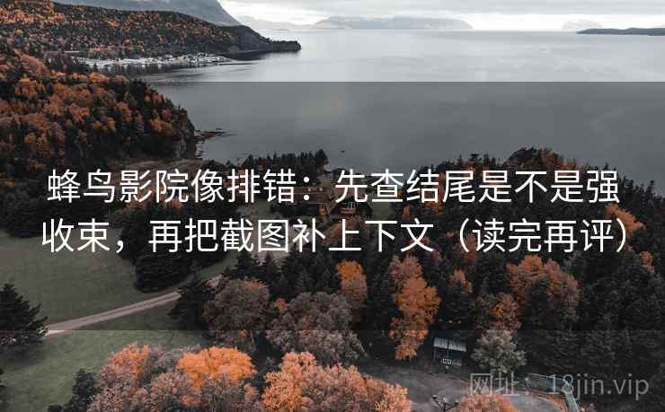 蜂鸟影院像排错：先查结尾是不是强收束，再把截图补上下文（读完再评）